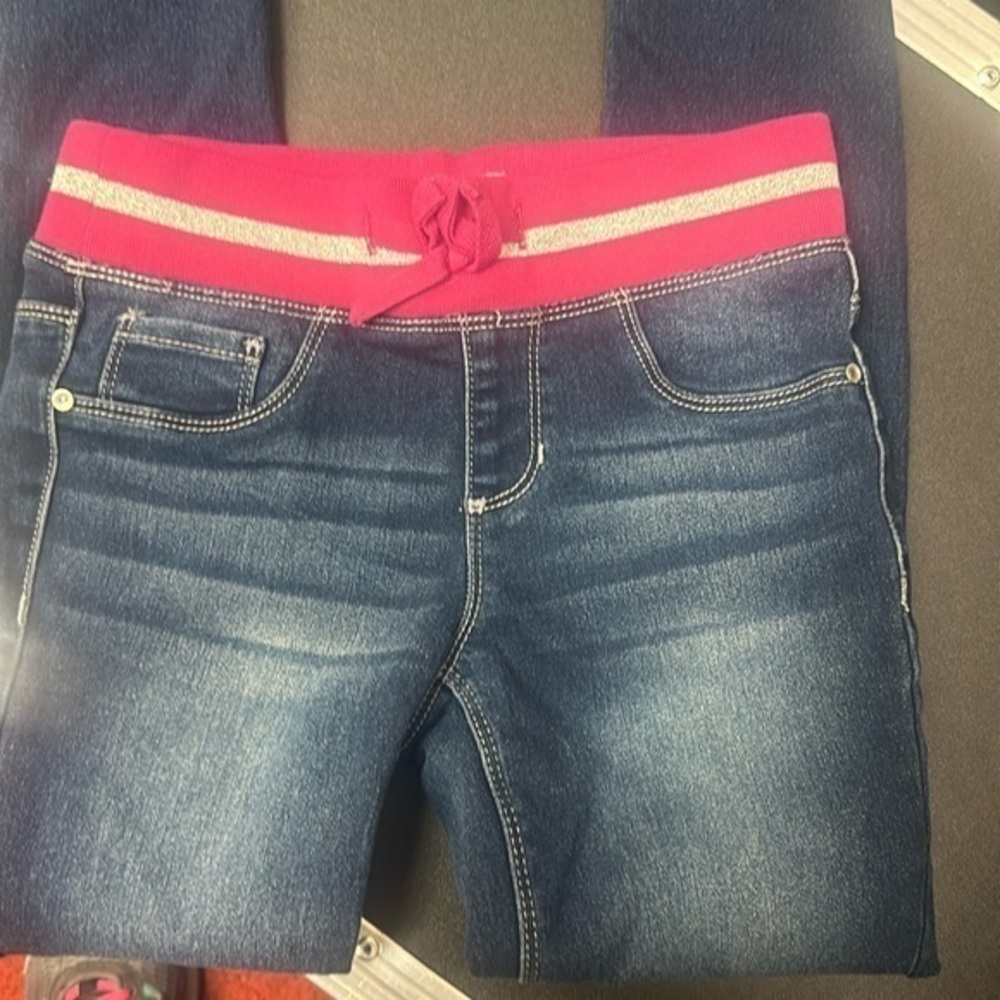 Blue ink girls pull on denim jegging size 10